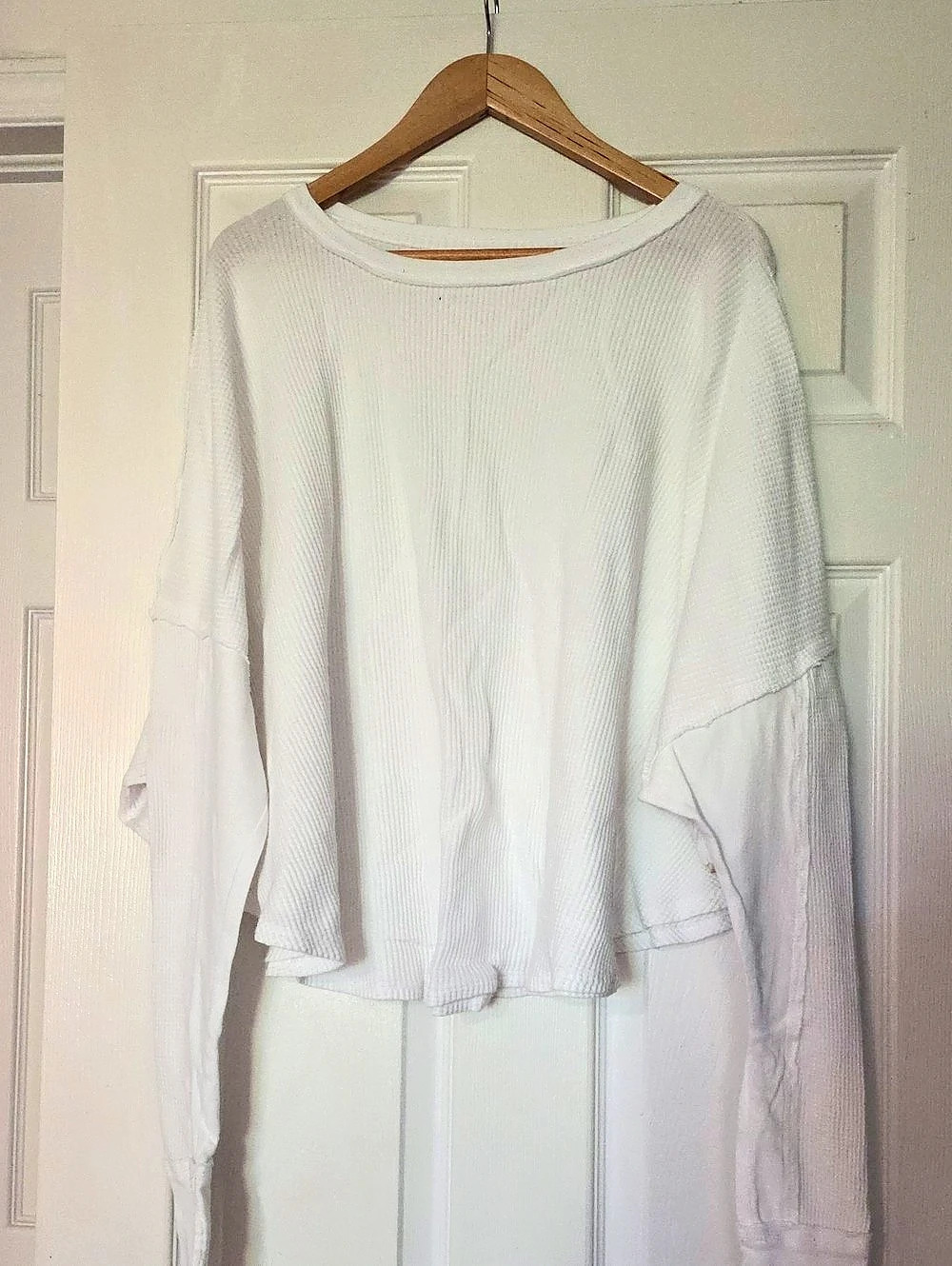 We The Free Ribbed Short Sleeve Top in White Size Small